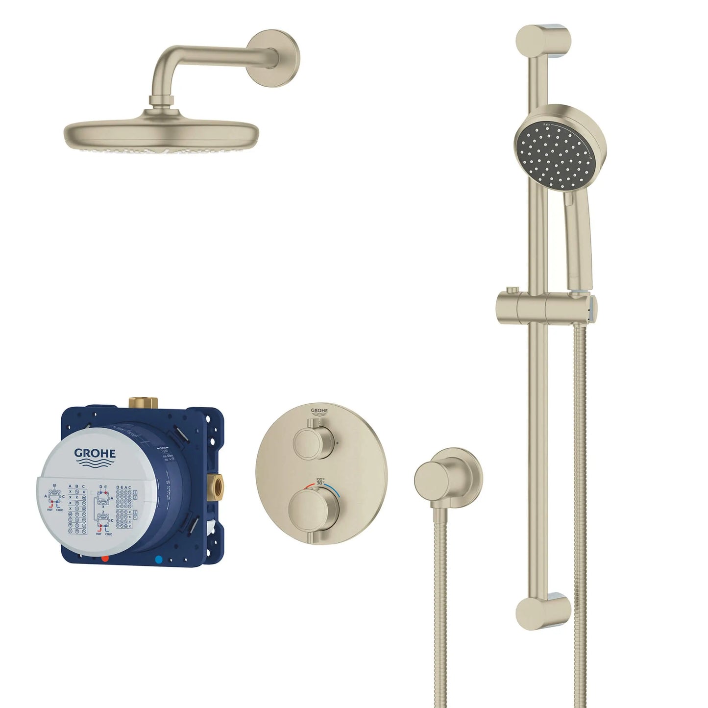 GROHE 34745000 Grohtherm Round Thm Shwr Set