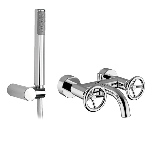 CABANO 60332 Wall mount tub faucet with hand spray