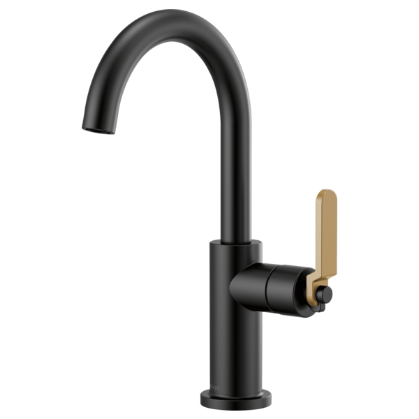 BRIZO LITZE 61044LF Bar Faucet with Arc Spout and Industrial Handle Kit