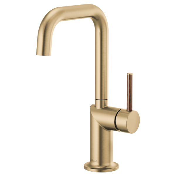 BRIZO 61065LF Bar Faucet with Square Spout - Wood Lever Handle