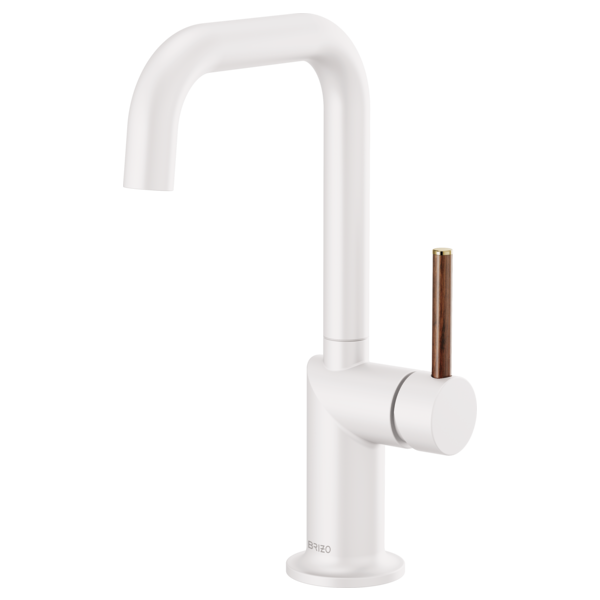 BRIZO 61065LF Bar Faucet with Square Spout - Wood Lever Handle