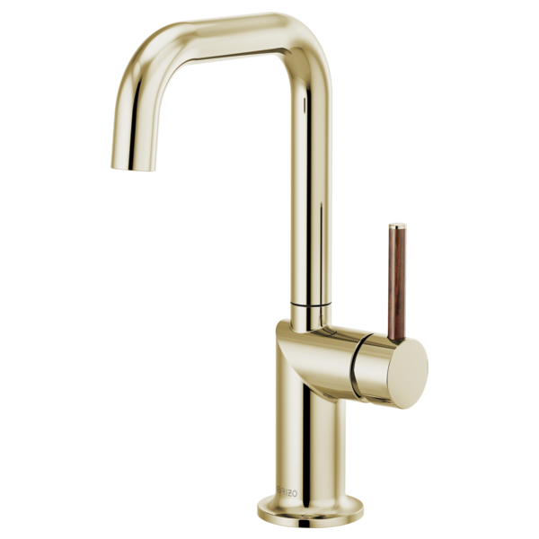 BRIZO 61065LF Bar Faucet with Square Spout - Wood Lever Handle