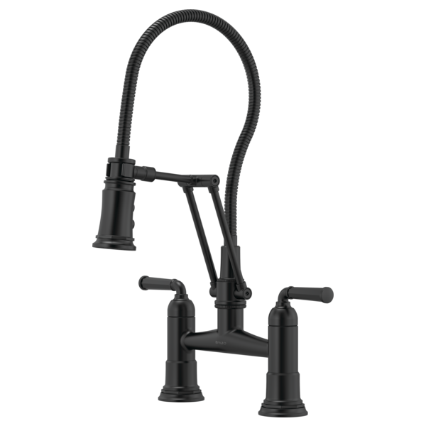 BRIZO ROOK 62174LF Articulating Bridge Faucet with Finished Hose