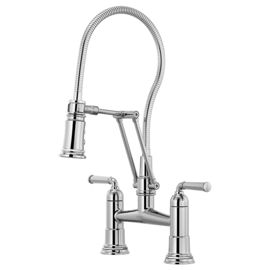 BRIZO ROOK 62174LF Articulating Bridge Faucet with Finished Hose