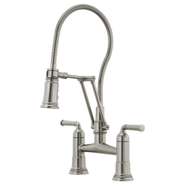 BRIZO ROOK 62174LF Articulating Bridge Faucet with Finished Hose