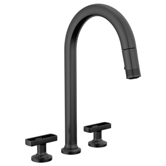 BRIZO 62506LF Widespread Pull-Down Faucet with Arc Spout - Knob Handles