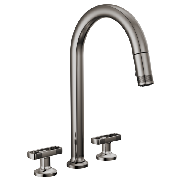 BRIZO 62506LF Widespread Pull-Down Faucet with Arc Spout - Knob Handles