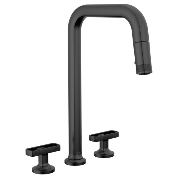 BRIZO 62507LF Widespread Pull-Down Faucet with Square Spout - Knob Handles