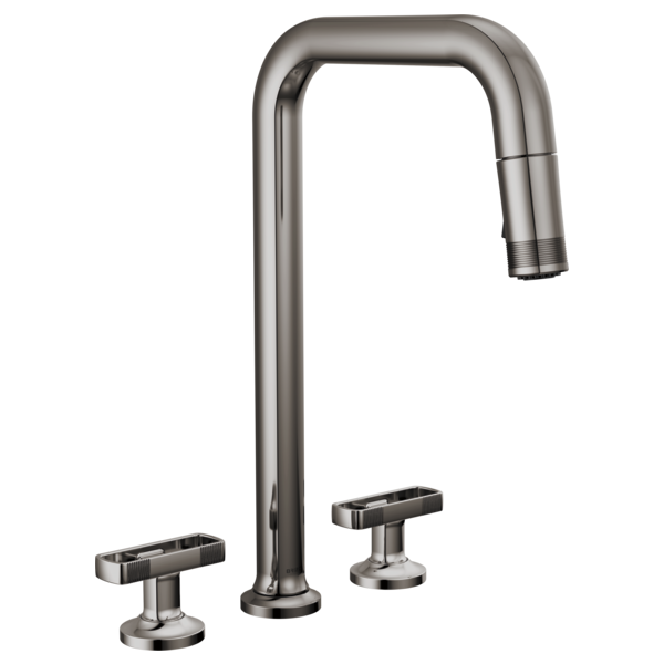 BRIZO 62507LF Widespread Pull-Down Faucet with Square Spout - Knob Handles