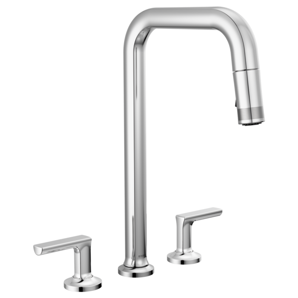 BRIZO 62507LF Widespread Pull-Down Faucet with Square Spout - Lever Handles