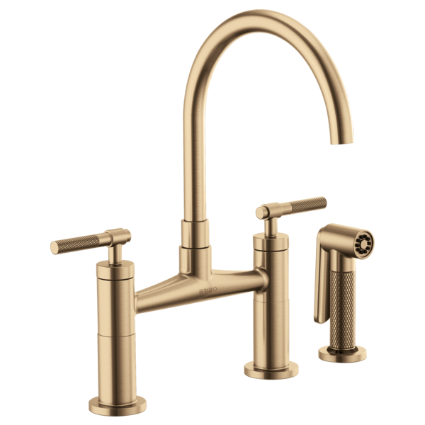 BRIZO LITZE 62543LF Bridge Faucet with Arc Spout and Knurled Handle