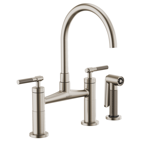 BRIZO LITZE 62543LF Bridge Faucet with Arc Spout and Knurled Handle