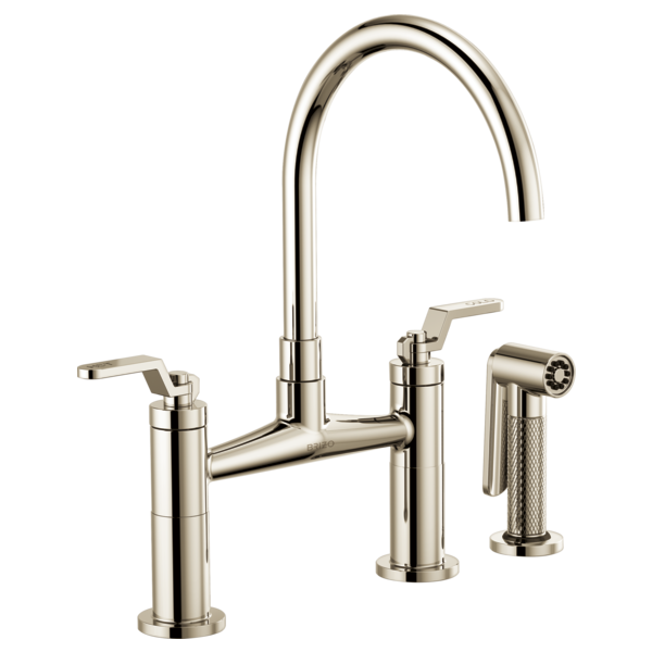 BRIZO LITZE 62544LF Bridge Faucet with Arc Spout and Industrial Handle