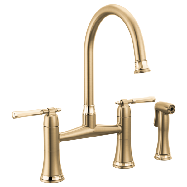 BRIZO TULHAM 62558LF Bridge Kitchen Faucet with Side Spray