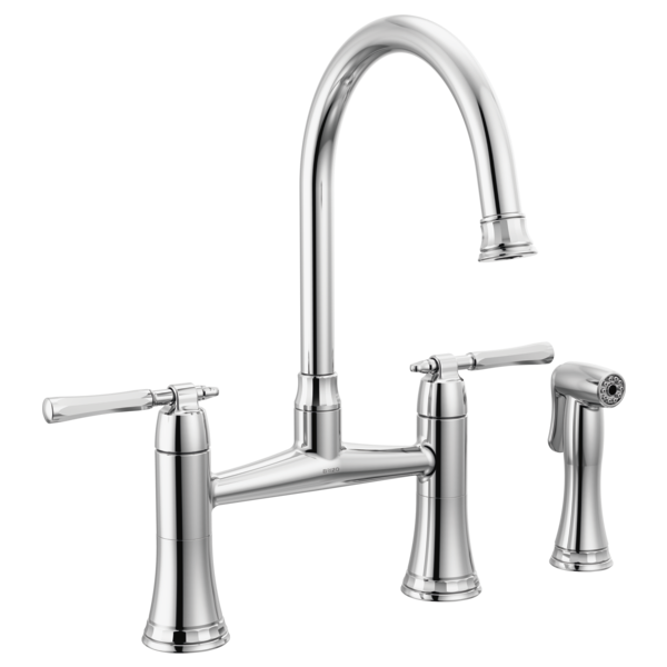 BRIZO TULHAM 62558LF Bridge Kitchen Faucet with Side Spray