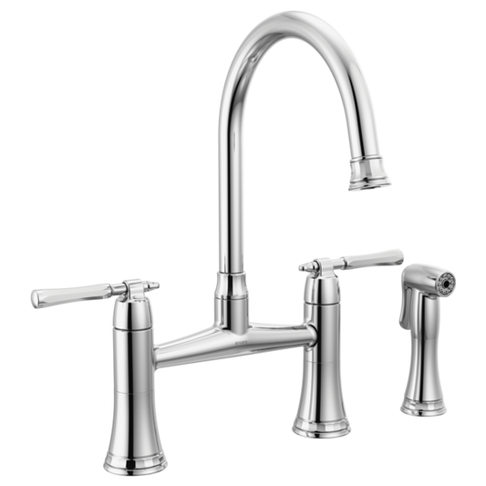 BRIZO TULHAM 62558LF Bridge Kitchen Faucet with Side Spray