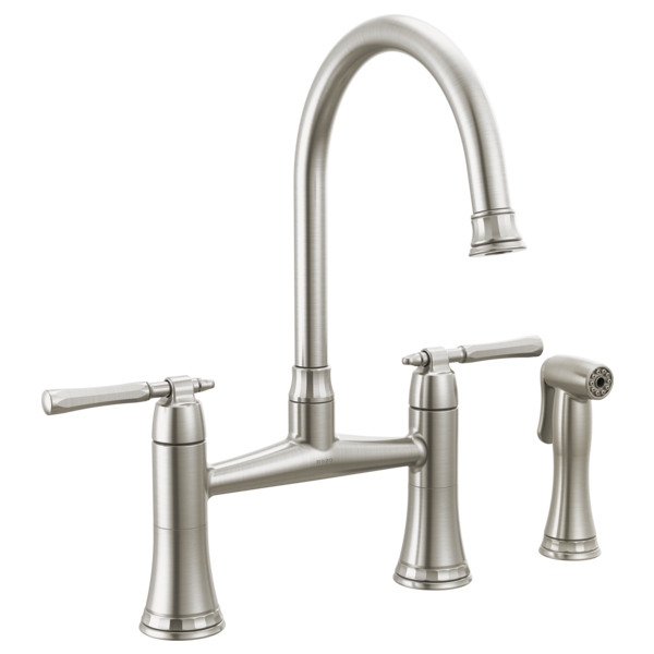 BRIZO TULHAM 62558LF Bridge Kitchen Faucet with Side Spray