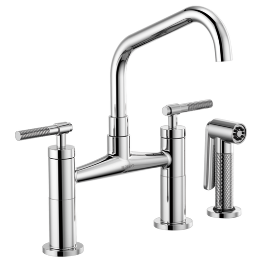 BRIZO LITZE 62563LF Bridge Faucet with Angled Spout and Knurled Handle