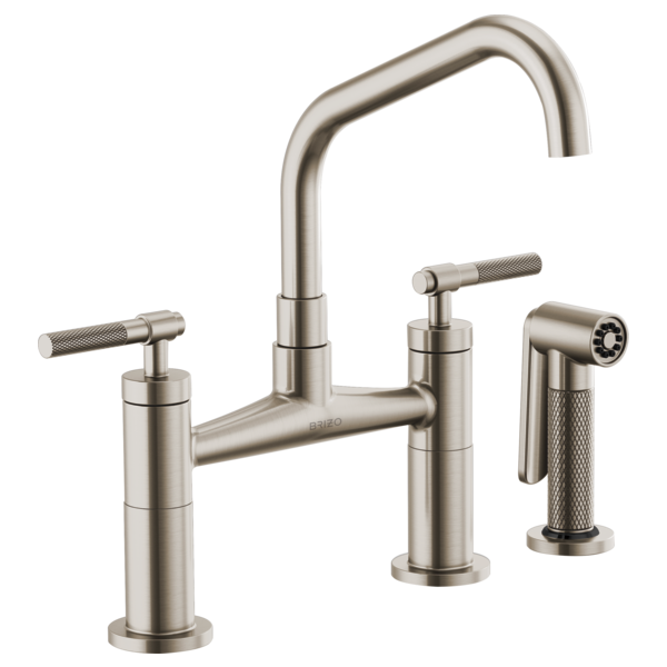 BRIZO LITZE 62563LF Bridge Faucet with Angled Spout and Knurled Handle