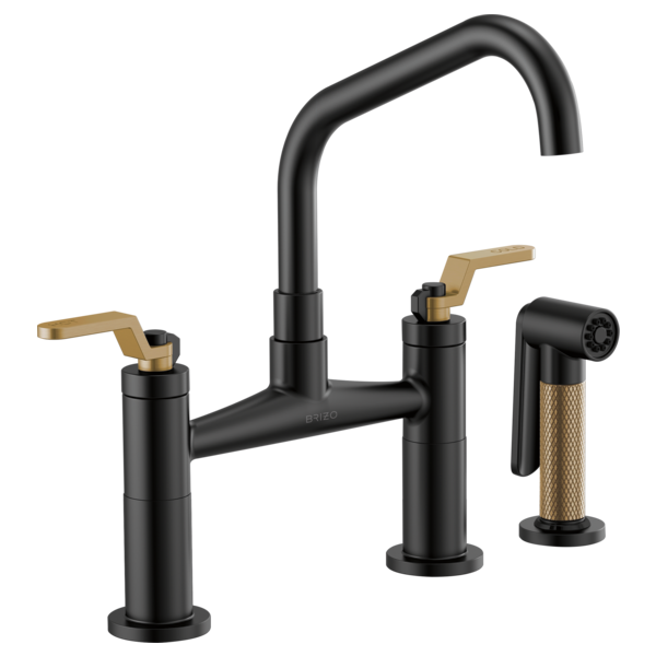 BRIZO LITZE 62564LF Bridge Faucet with Angled Spout and Industrial Handle