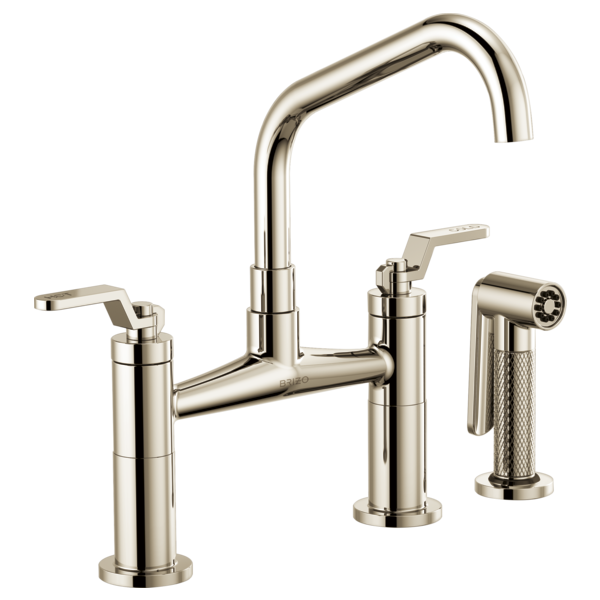 BRIZO LITZE 62564LF Bridge Faucet with Angled Spout and Industrial Handle