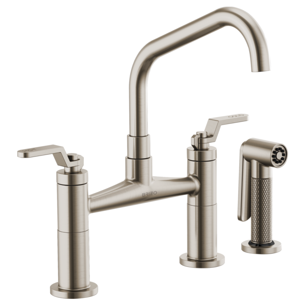 BRIZO LITZE 62564LF Bridge Faucet with Angled Spout and Industrial Handle