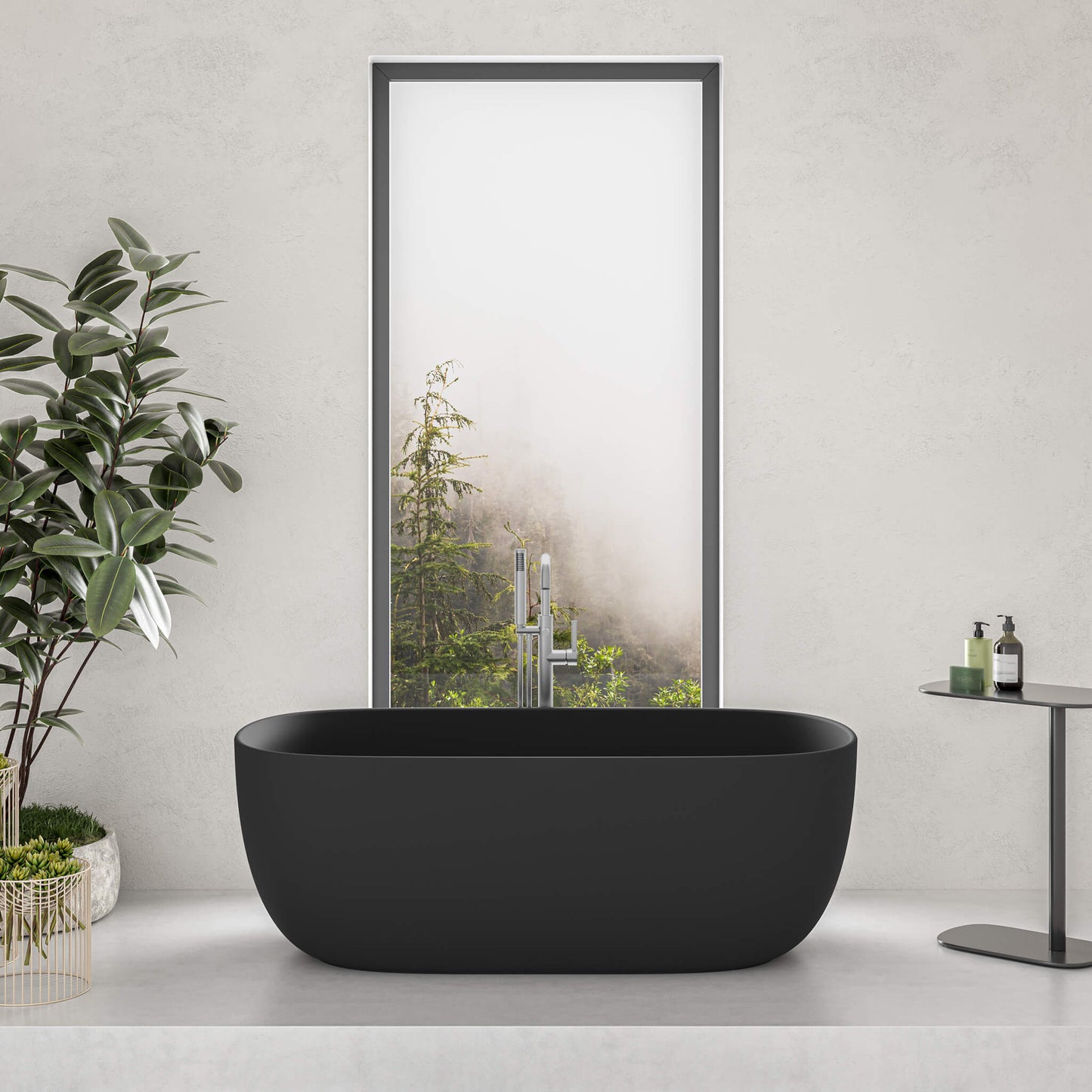 STONETOUCH 63001 Side By Side  Free Standing Bathtub