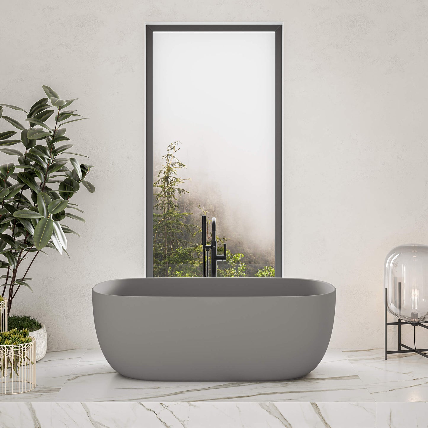 STONETOUCH 63001 Side By Side  Free Standing Bathtub