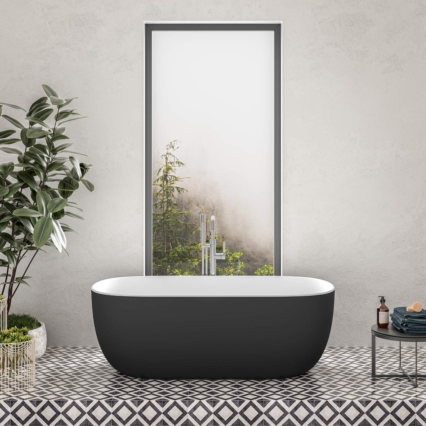 STONETOUCH 63001 Side By Side  Free Standing Bathtub