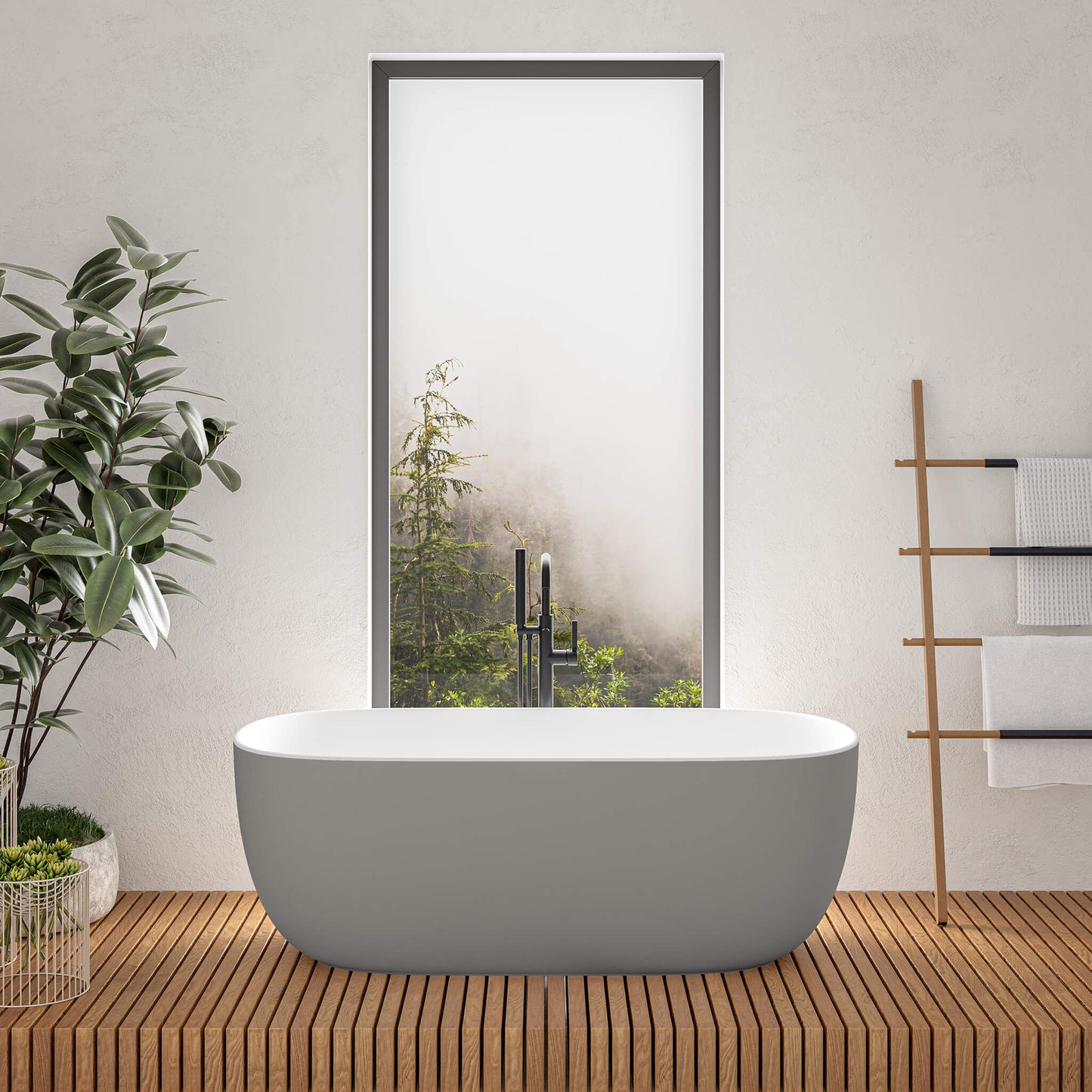 STONETOUCH 63001 Side By Side  Free Standing Bathtub