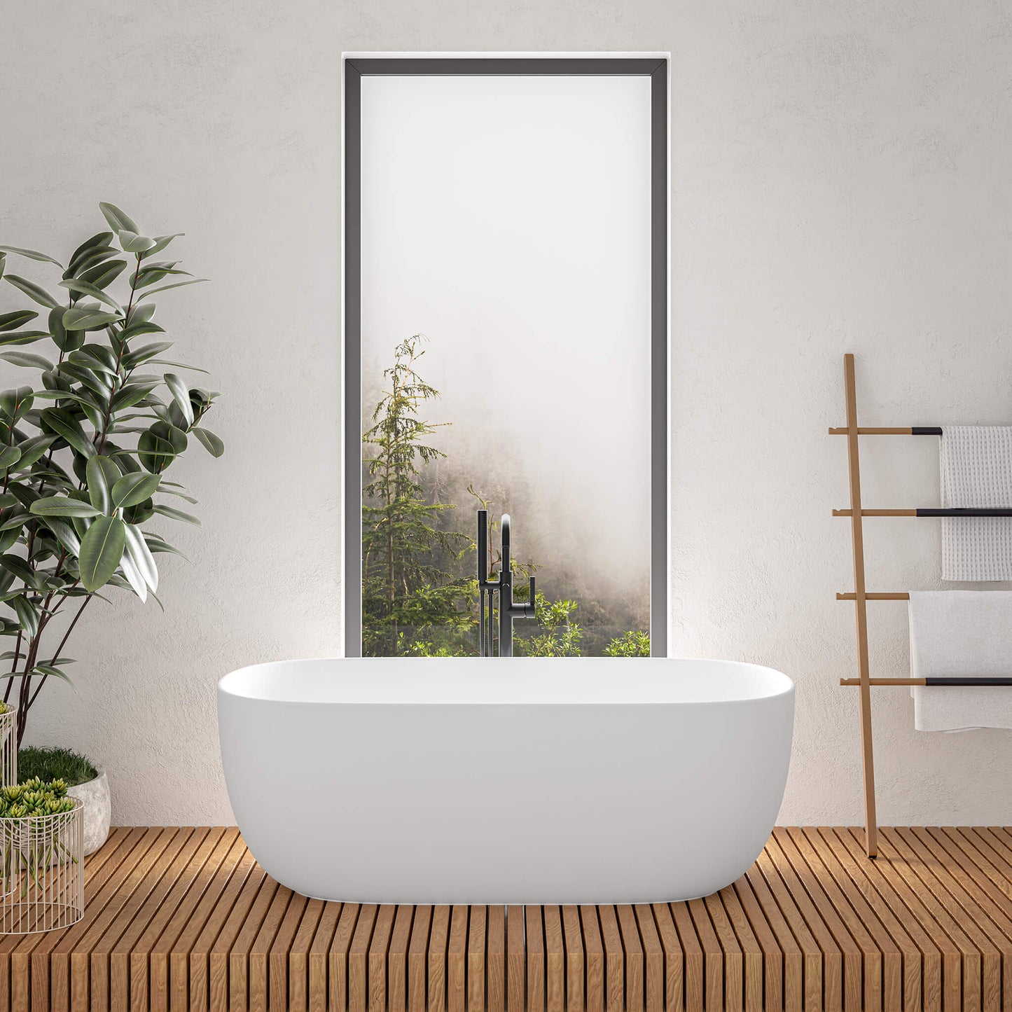 STONETOUCH 63001 Side By Side  Free Standing Bathtub