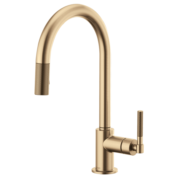 BRIZO LITZE 63043LF Pull-Down Faucet with Arc Spout and Knurled Handle