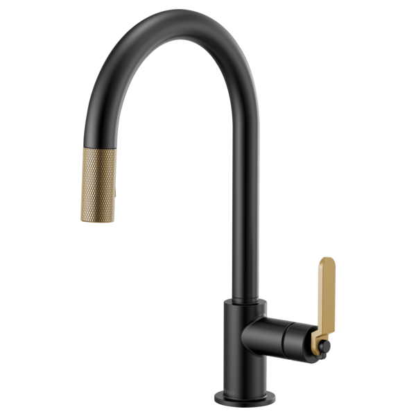 BRIZO LITZE 63044LF Pull-Down Faucet with Arc Spout and Industrial Handle