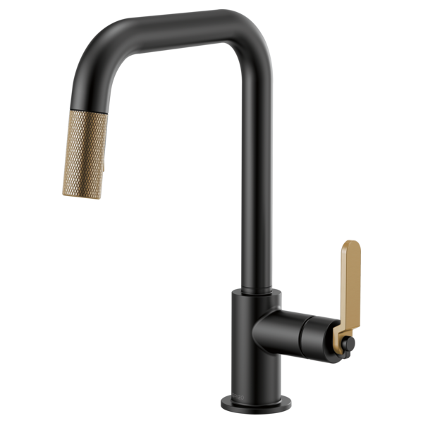 BRIZO LITZE 63054LF Pull-Down Faucet with Square Spout and Industrial Handle