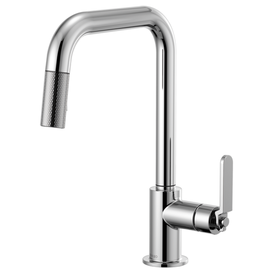 BRIZO LITZE 63054LF Pull-Down Faucet with Square Spout and Industrial Handle