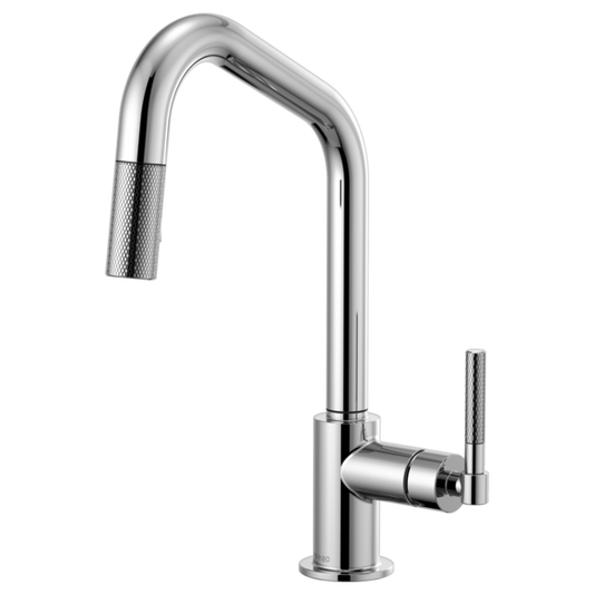 BRIZO LITZE 63063LF Pull-Down Faucet with Angled Spout and Knurled Handle