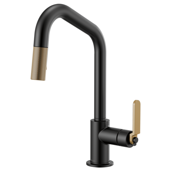 BRIZO LITZE 63064LF Pull-Down Faucet with Angled Spout and Industrial Handle