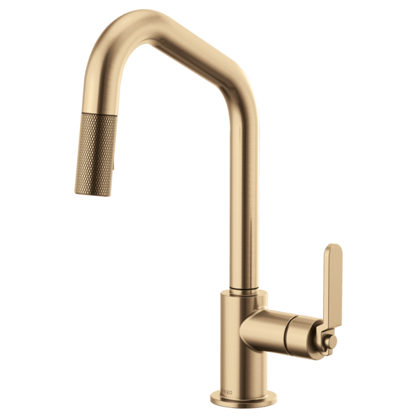 BRIZO LITZE 63064LF Pull-Down Faucet with Angled Spout and Industrial Handle