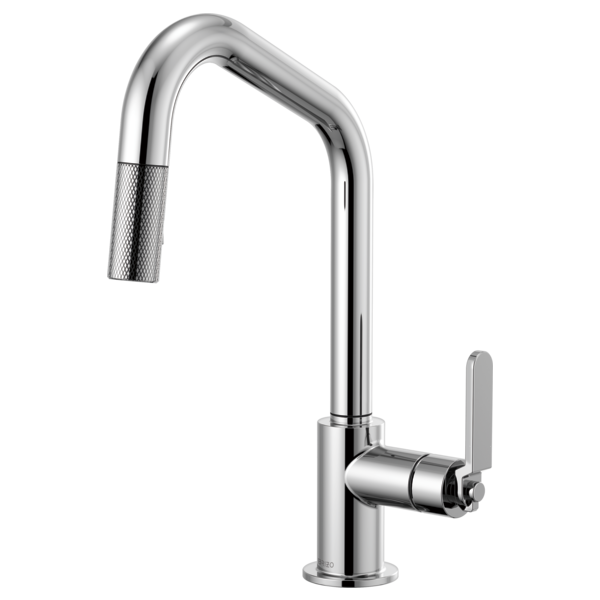 BRIZO LITZE 63064LF Pull-Down Faucet with Angled Spout and Industrial Handle