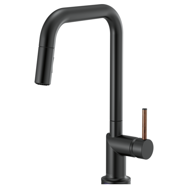 BRIZO 63065LF Pull-Down Faucet with Square Spout - Wood Lever Handle