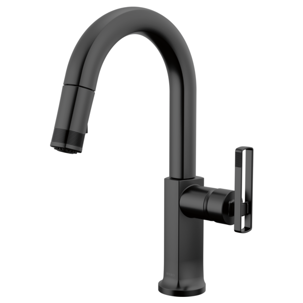 BRIZO 63906LF Pull-Down Prep Faucet with Arc Spout - Knob Handle