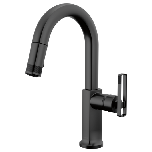 BRIZO 63906LF Pull-Down Prep Faucet with Arc Spout - Knob Handle