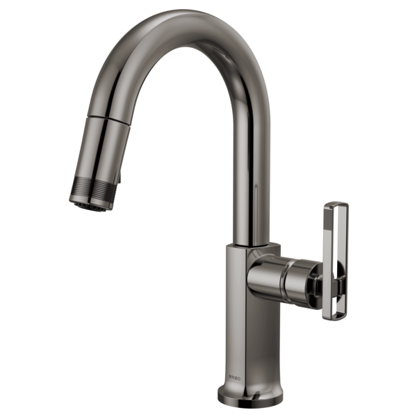 BRIZO 63906LF Pull-Down Prep Faucet with Arc Spout - Knob Handle