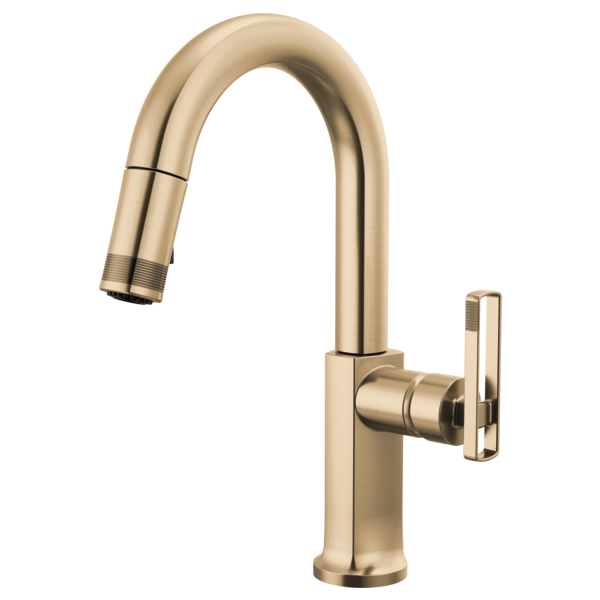 BRIZO 63906LF Pull-Down Prep Faucet with Arc Spout - Knob Handle