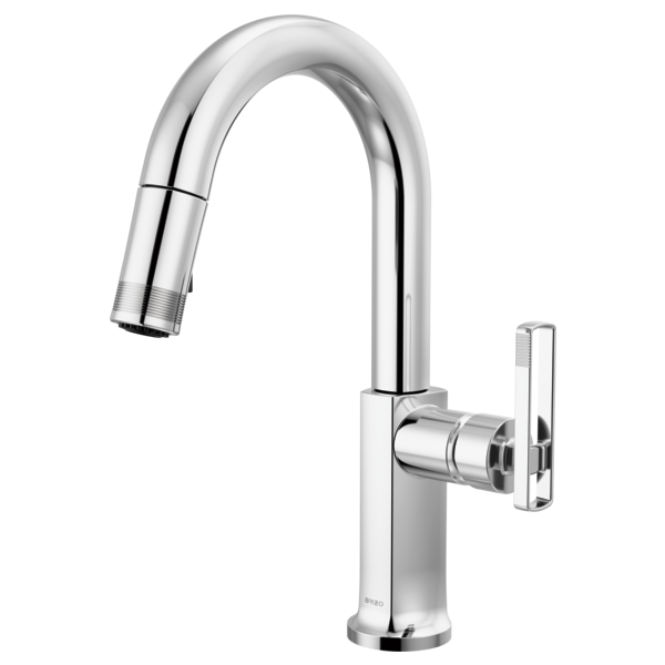 BRIZO 63906LF Pull-Down Prep Faucet with Arc Spout - Knob Handle