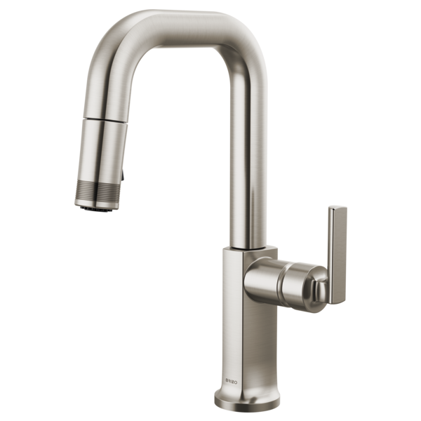 BRIZO 63907LF Pull-Down Prep Faucet with Square Spout - Lever Handle