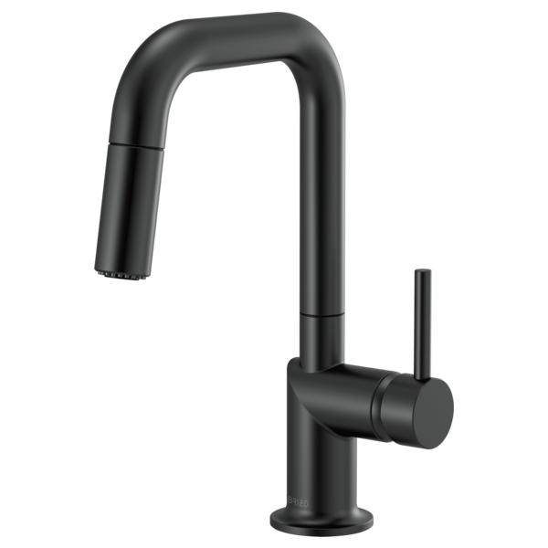 BRIZO 63965LF Pull-Down Prep Faucet with Square Spout - Metal Lever Handle