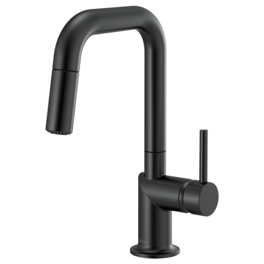 BRIZO 63965LF Pull-Down Prep Faucet with Square Spout - Metal Lever Handle