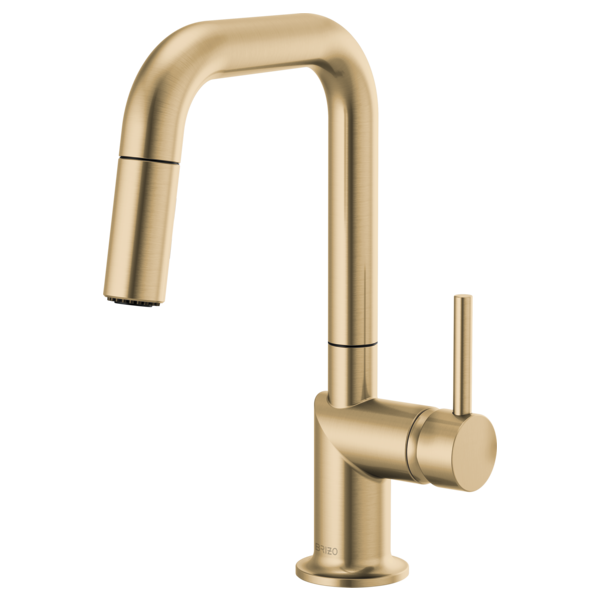 BRIZO 63965LF Pull-Down Prep Faucet with Square Spout - Metal Lever Handle