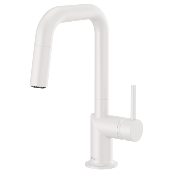 BRIZO 63965LF Pull-Down Prep Faucet with Square Spout - Metal Lever Handle